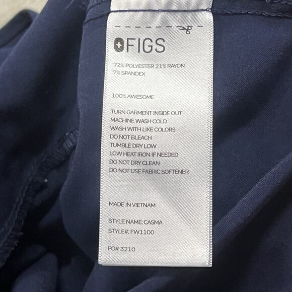 Figs Women's Casma Size Small V Neck Pocket Scrub Tops Navy Blue FW1100 - Picture 3 of 6